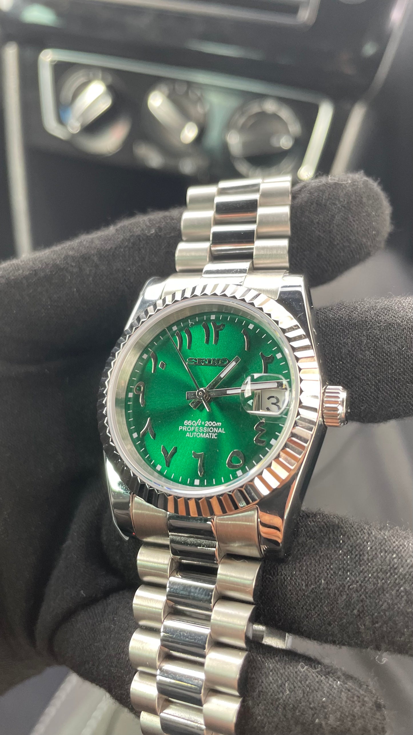 Seiko Arabic Emerald Green dial datejust 36mm - custom NH35 automatic