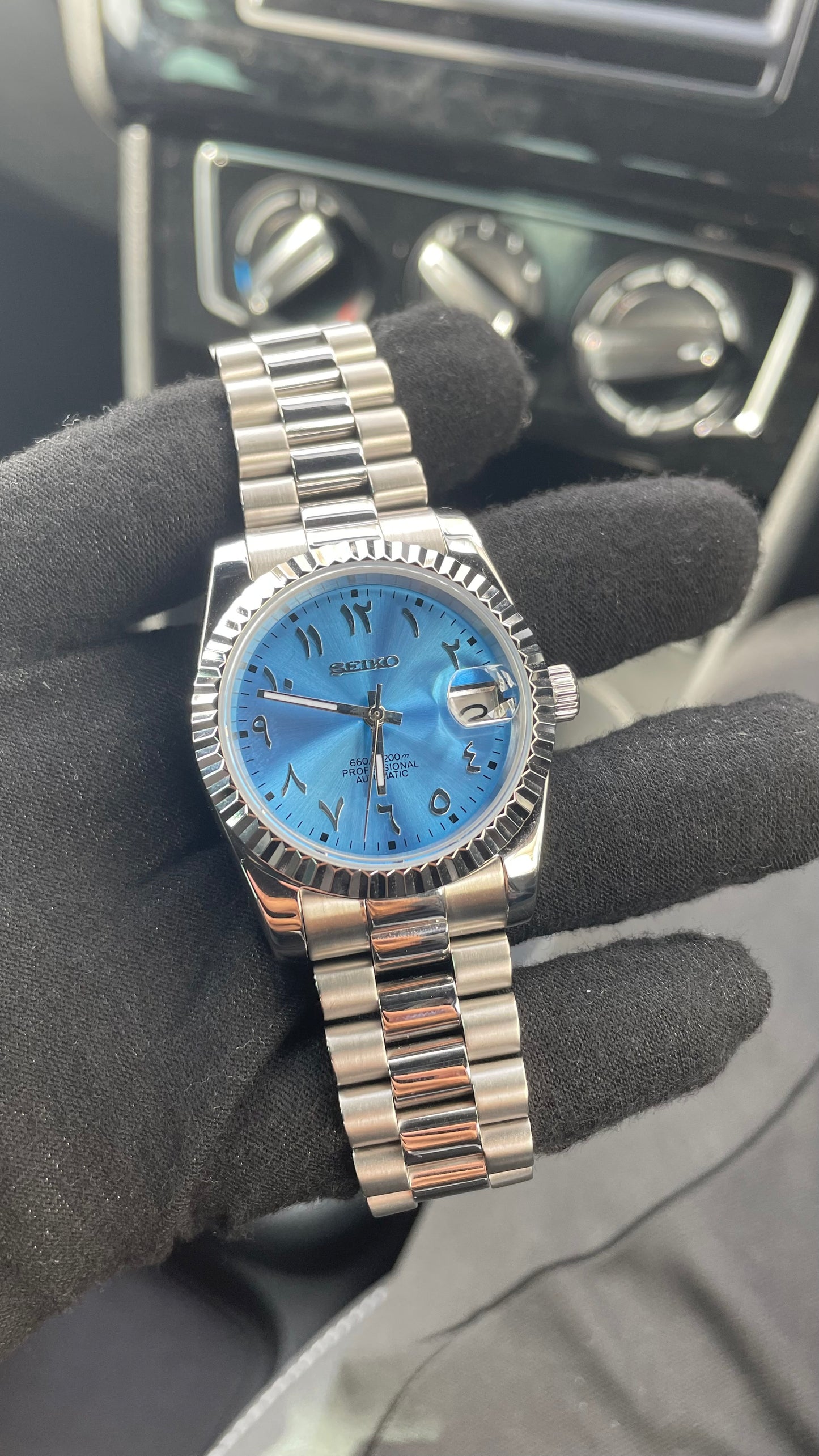 Seiko Arabic Azure Blue datejust 36mm - custom NH35 automatic