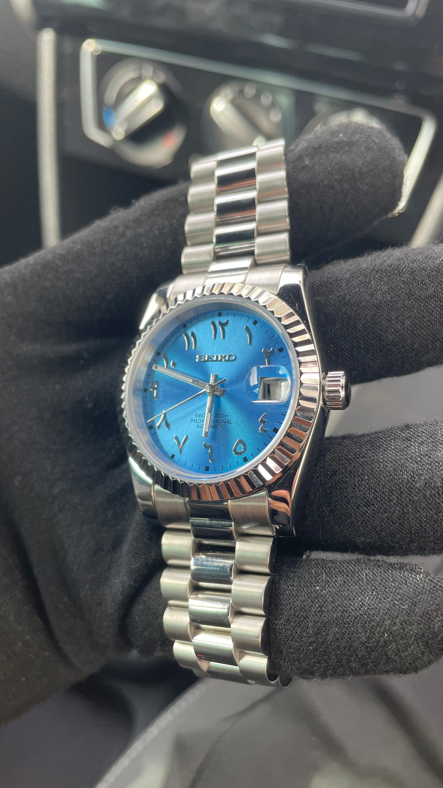 Seiko Arabic Azure Blue datejust 36mm - custom NH35 automatic