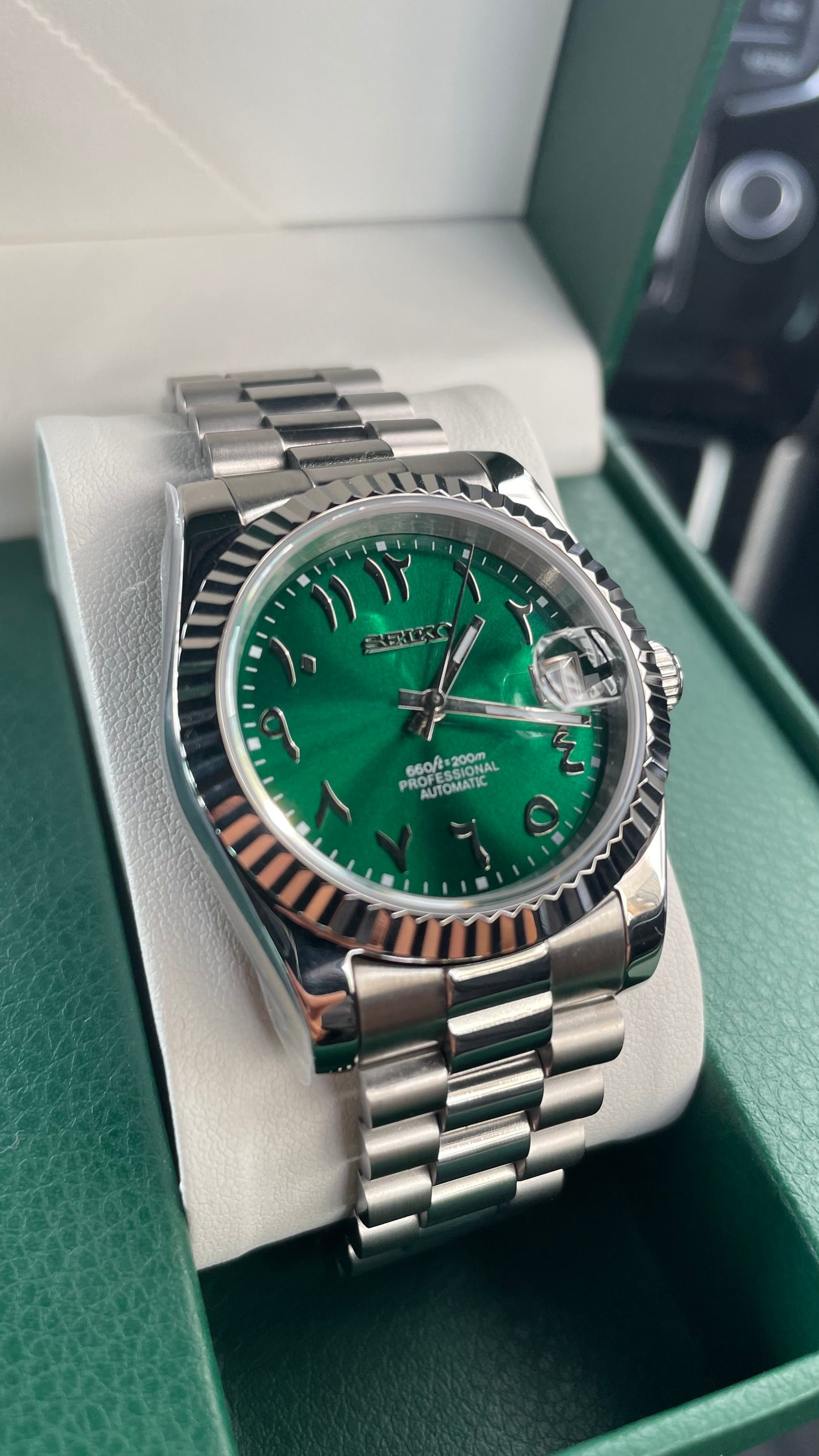 Seiko Arabic Emerald Green dial datejust 36mm - custom NH35 automatic