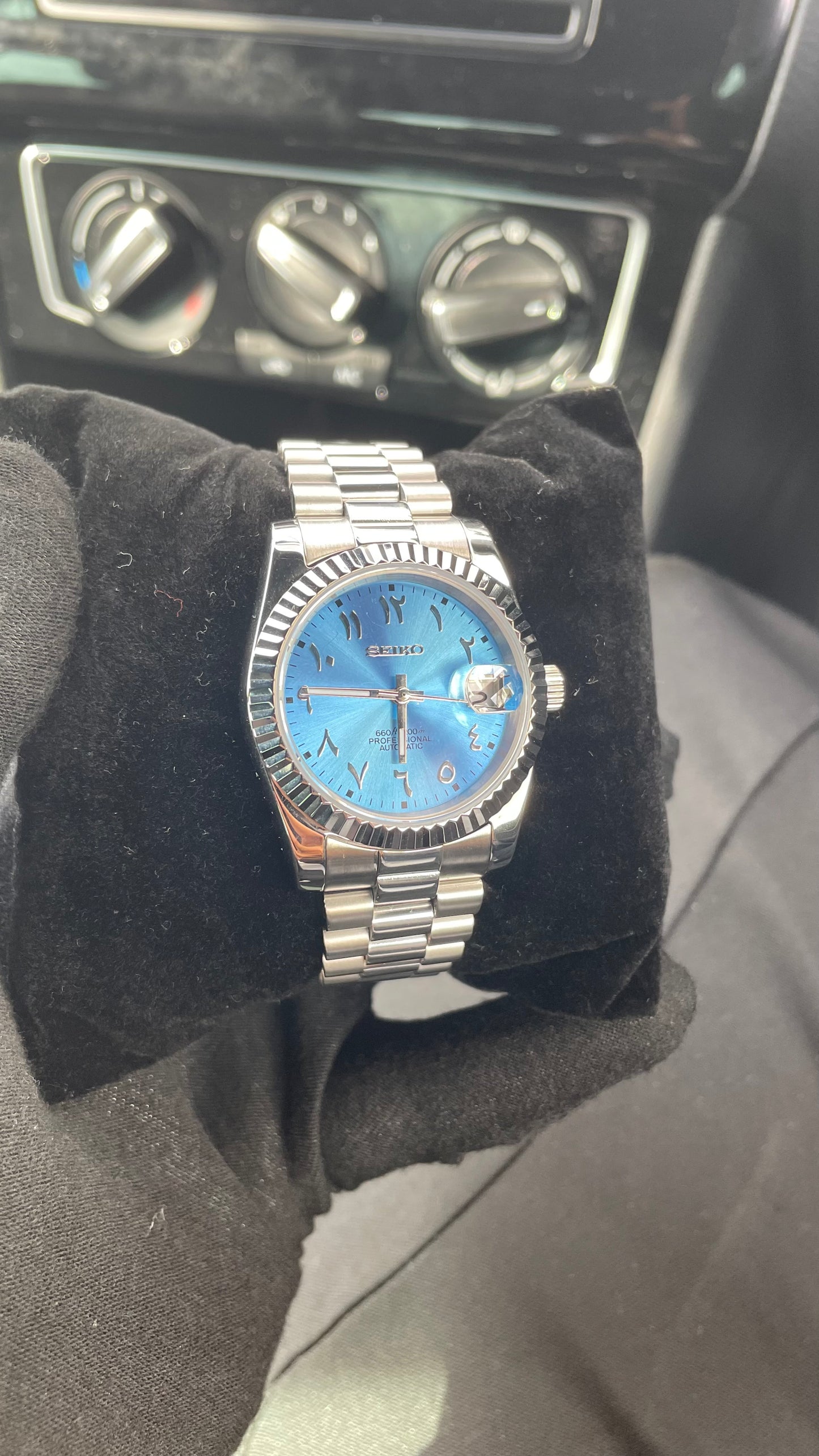 Seiko Arabic Azure Blue datejust 36mm - custom NH35 automatic