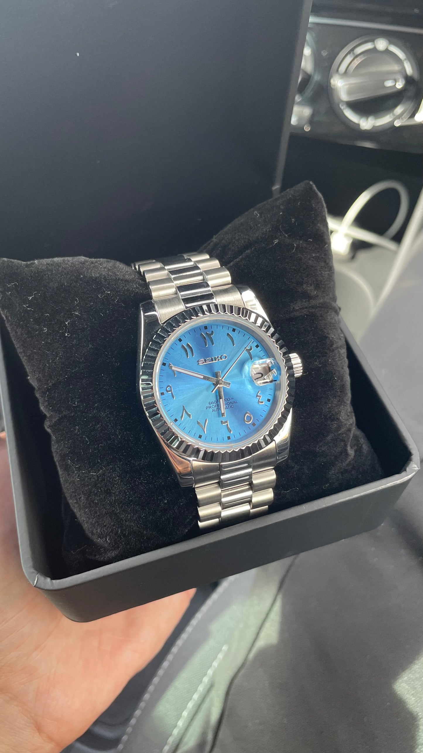 Seiko Arabic Azure Blue datejust 36mm - custom NH35 automatic