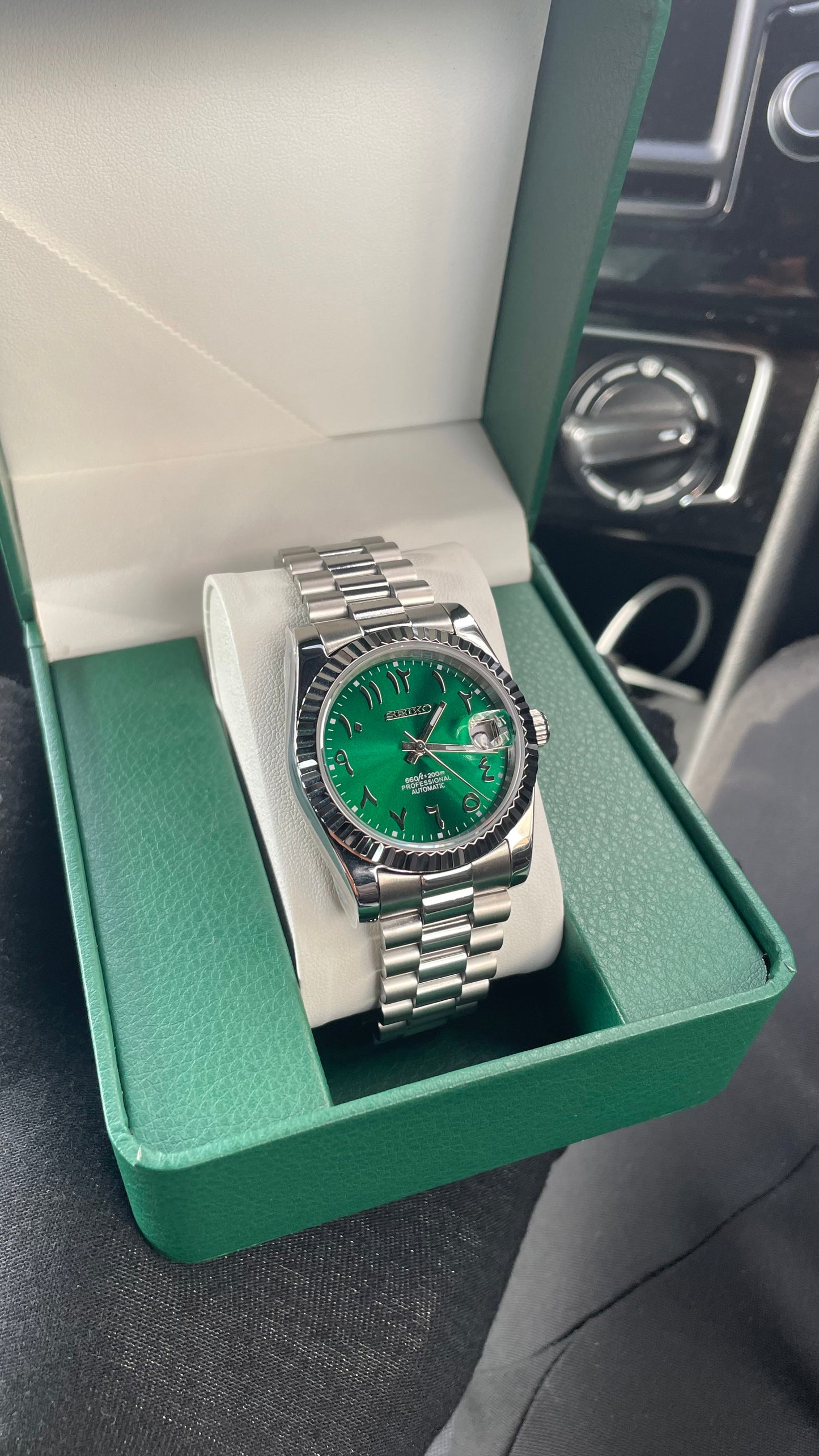 Seiko Arabic Emerald Green dial datejust 36mm - custom NH35 automatic